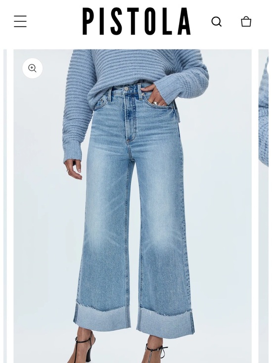 pistola Denim - pistola Lana Faded Light Blue Ultra High-Rise Wide Leg Jeans in Snowcat 29